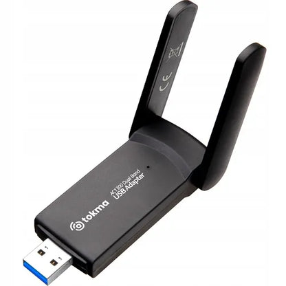 AC1300 belaidis USB Wi-Fi tinklo adapteris su antenomis 1300Mbps 5GHz WPA3
