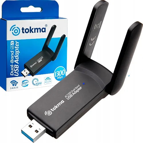 AC1300 belaidis USB Wi-Fi tinklo adapteris su antenomis 1300Mbps 5GHz WPA3