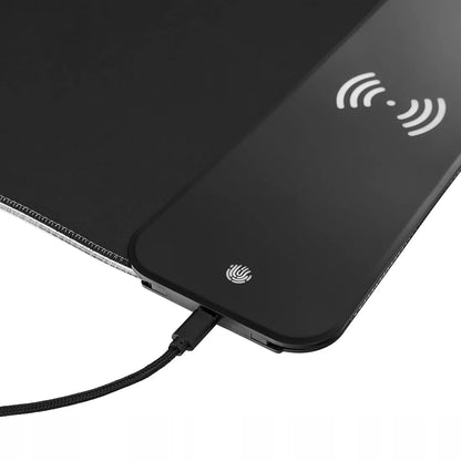 Šviečiantis RGB Žaidimų pelės kilimėlis XL 80x30 + QI įkroviklis