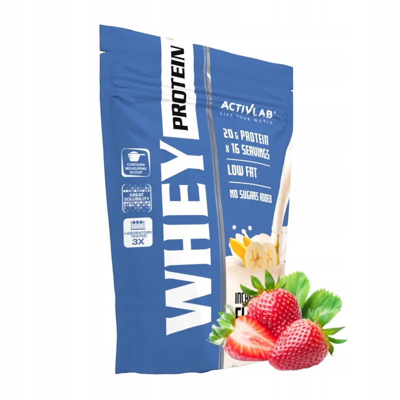 Activlab Whey Protein WPC išrūgų baltymai, braškių skonio, 500 g