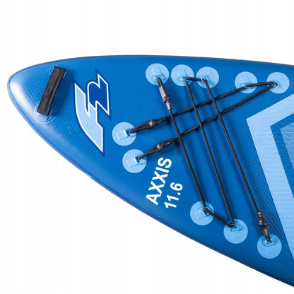 SUP F2 Axxis 11'6" Navy Blue Combo pripučiama lenta, 2in1 irklas, sėdynė