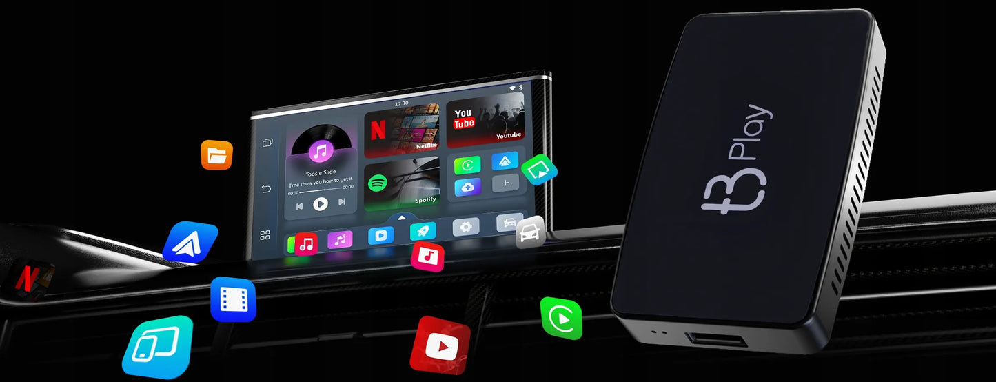 Adapteris TB Play Netflix Youtube Carplay Android Auto Android 12 TRADEBIT