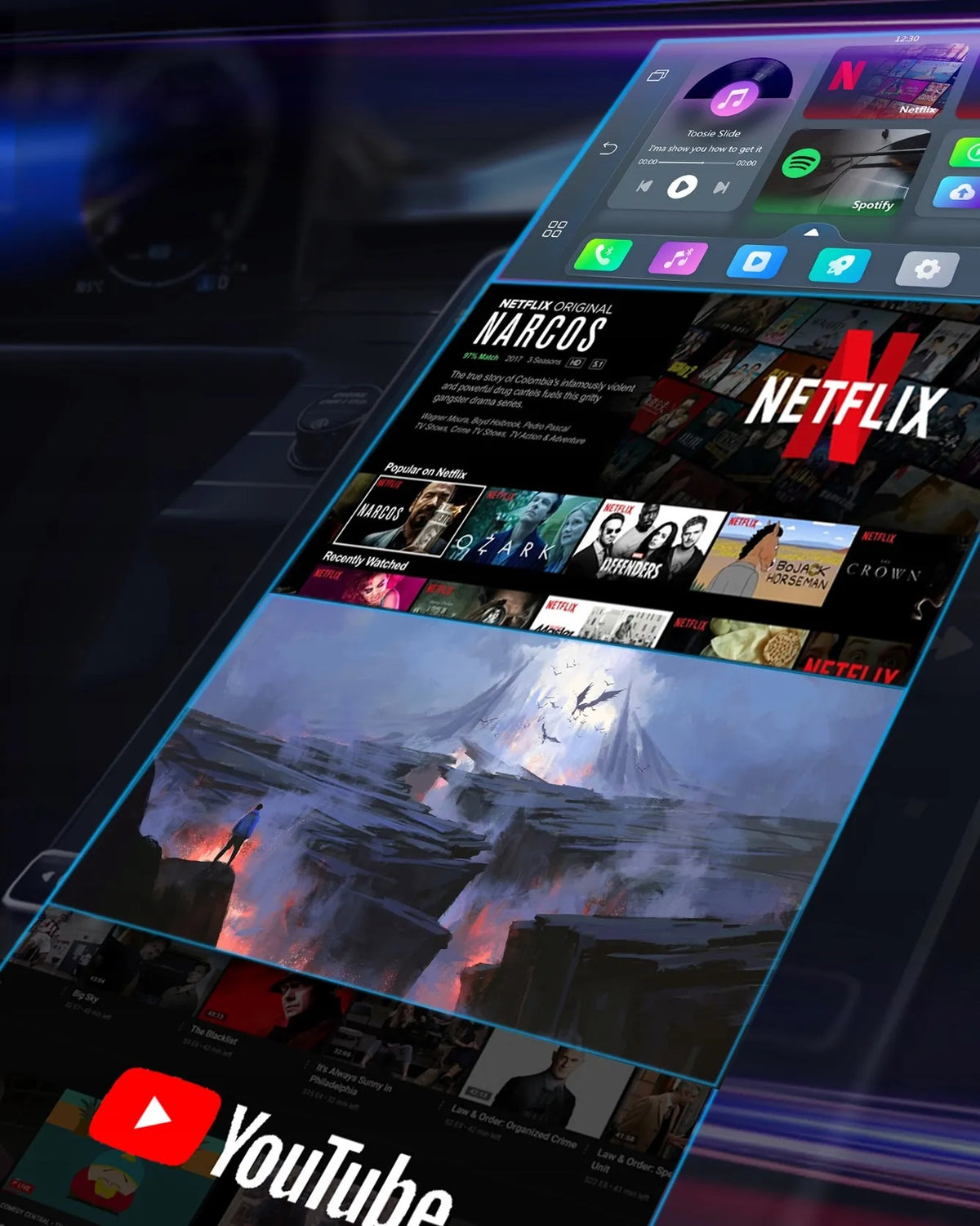 Adapteris TB Play Netflix Youtube Carplay Android Auto Android 12 TRADEBIT