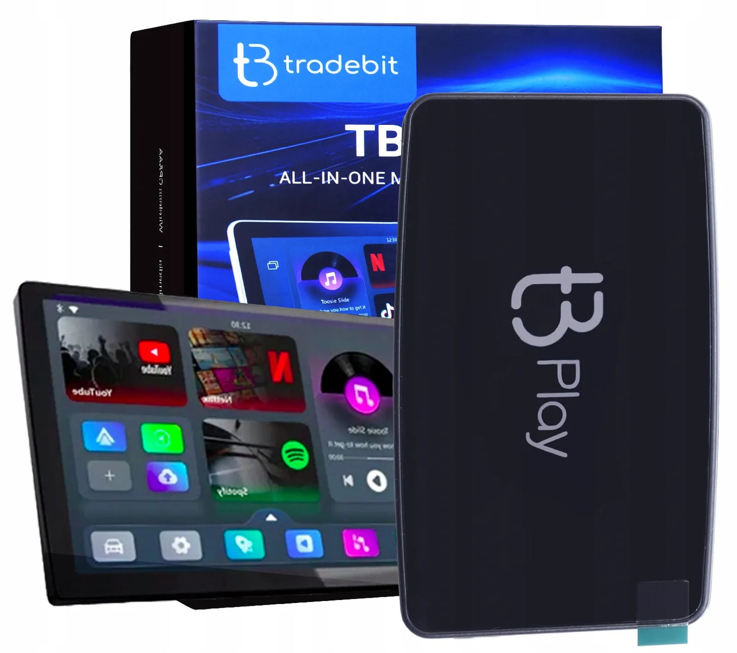 Adapteris TB Play Netflix Youtube Carplay Android Auto Android 12 TRADEBIT