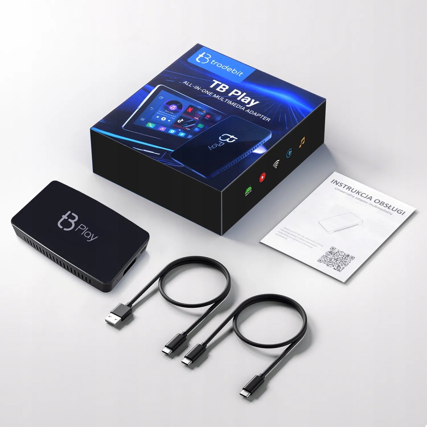 Adapteris TB Play Netflix Youtube Carplay Android Auto Android 12 TRADEBIT