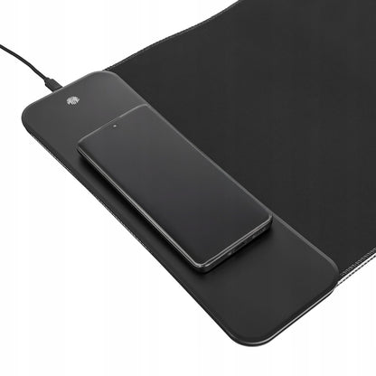 Šviečiantis RGB Žaidimų pelės kilimėlis XL 80x30 + QI įkroviklis