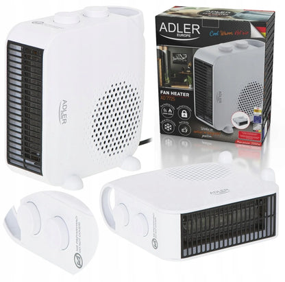 Adler AD7725W elektrinis ventiliatorinis šildytuvas, 2000W, su termostatu