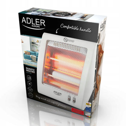 Adler kvarcinis elektrinis šildytuvas, infraraudonųjų spindulių radiatorius 800 W, energiją taupantis
