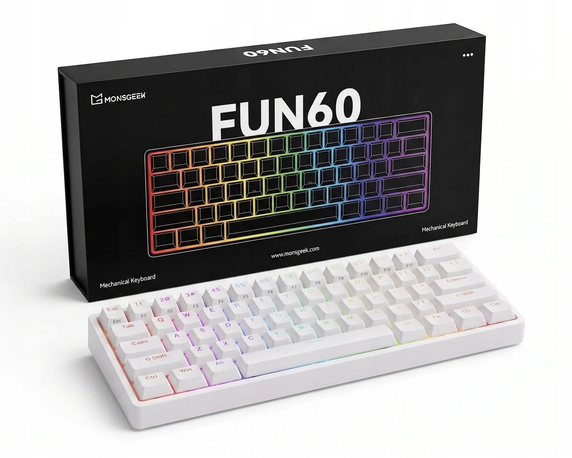 Akko MonsGeek FUN60 Pro HE greita, maža, kompaktiška žaidimų klaviatūra, skirta CS:GO ir MMO