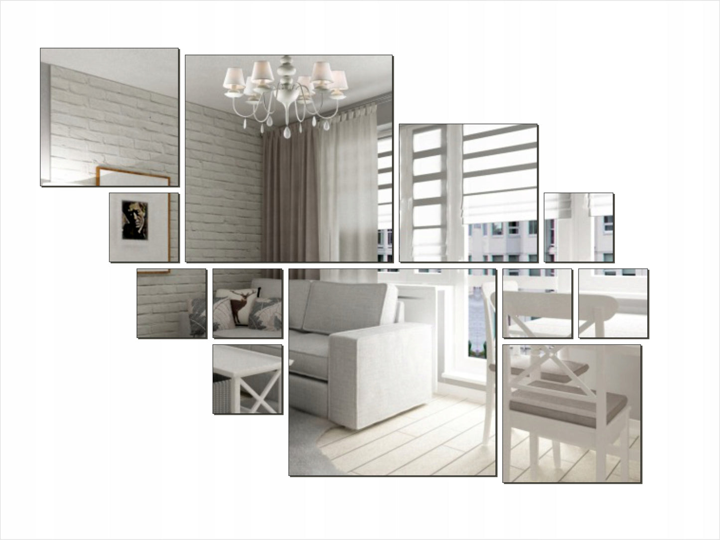 Akrilinis Veidrodis Kvadratai 880x630 mm | Sidabrinė Sieninė Dekoracija | 12 Elementų