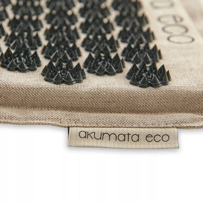 „Akumata ECO“ ekologiškas akupresūros kilimėlis su pagalvėle, juodas, iš natūralaus lino