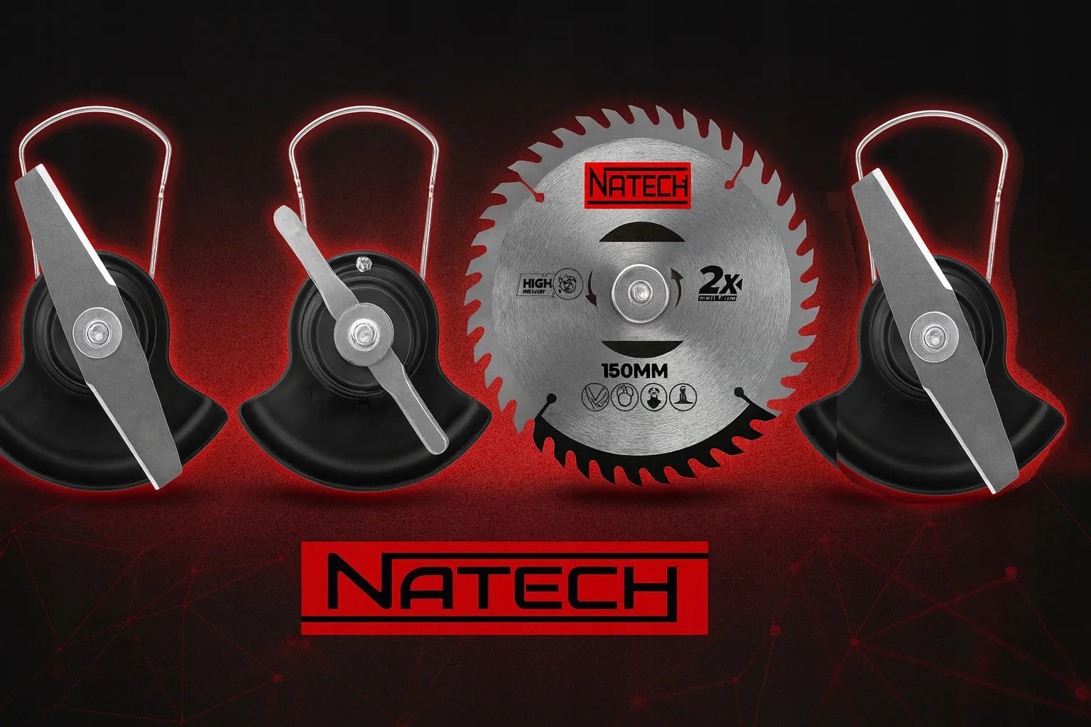 Akumuliatorinė žoliapjovė NATECH MAX 1000W su dviem baterijomis