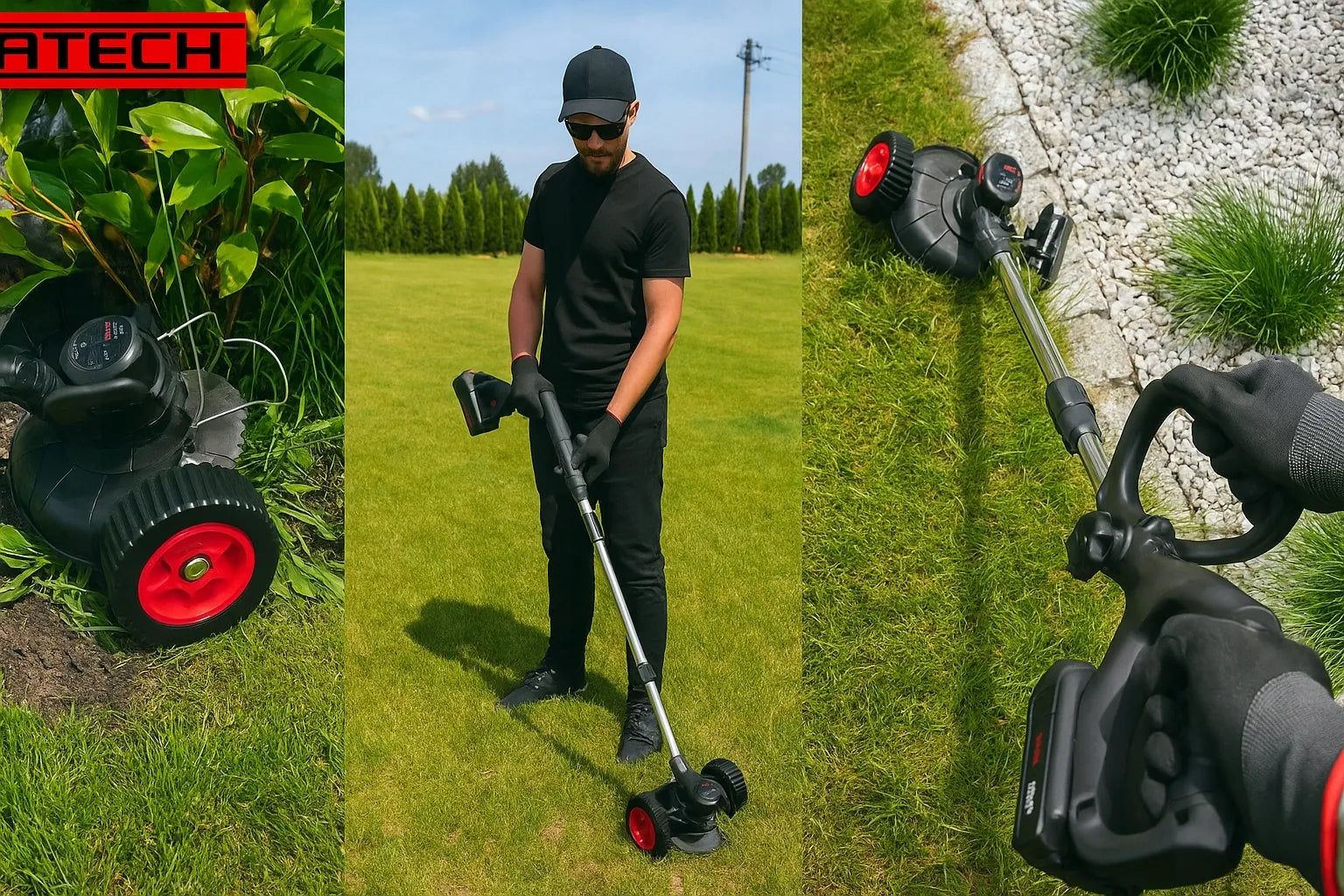 Akumuliatorinė žoliapjovė NATECH MAX 1000W su dviem baterijomis