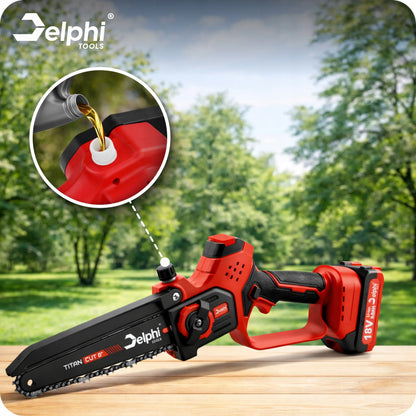 Akumuliatorinis grandininis pjūklas šakoms Delphi Tools 8" 2xAKU galingas