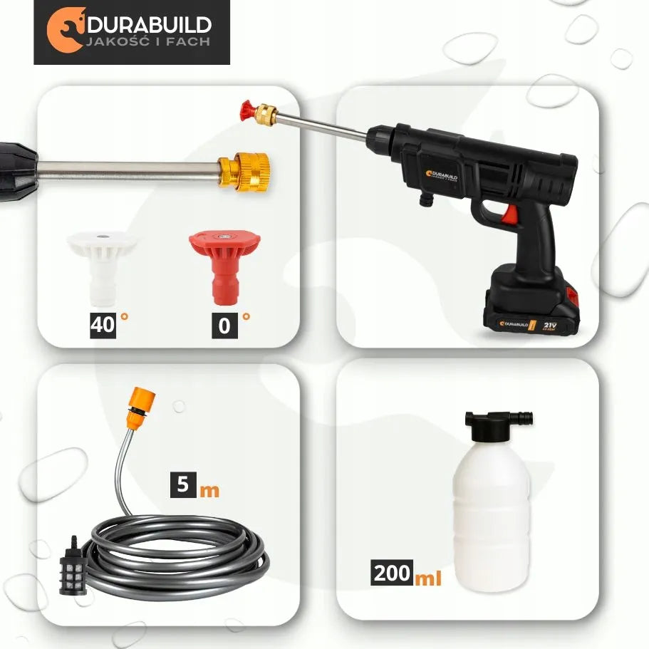 Akumuliatorinis slėginis plautuvas DURABUILD 30 bar 500 W 5 m