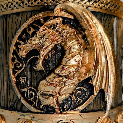 Alaus bokalas 500ml dovanai drakonas RPG stilius nerūdijantis plienas
