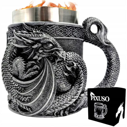 Alaus bokalas PIXUSO 500ml drakono dizaino dovana jam