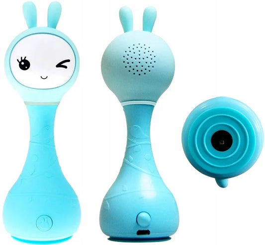 Alilo Smarty Bunny R1 interaktyvus triušiukas-barškutis su muzikos grotuvu, mėlynas