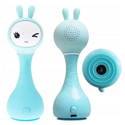 Alilo Smarty Bunny R1 interaktyvus triušiukas-barškutis su muzikos grotuvu, mėlynas