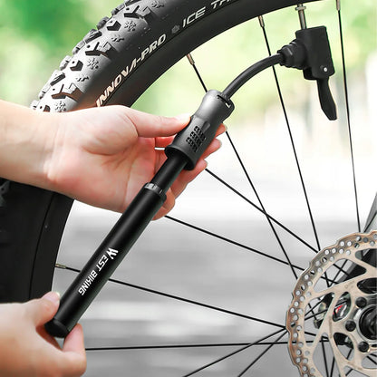 Aliuminė rankinė dviračio pompa Alogy Mini 100psi su laikikliu