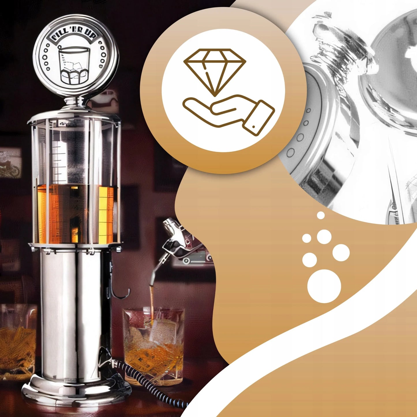 ALKOHOLIO GĖRIMŲ DOZATORIUS, PILSTYMO ĮTAISAS ALUI, VYNUI IR DEGTINĖMS, GĖRIMŲ DISPENSERIS VAKARĖLIAMS IR GIMTADIENIAMS