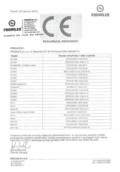 Alkotesteris Promiler iSOBER 30