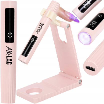 AlleLac UV LED lempa hibridiniams nagams, 1,6 W, tiksliam taškiniam kietinimui, rožinė