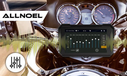 ALLNOEL A4058 motociklo multimedijos stotis, 5 colių ekranas, navigacija, „CarPlay“ ir „Android Auto“