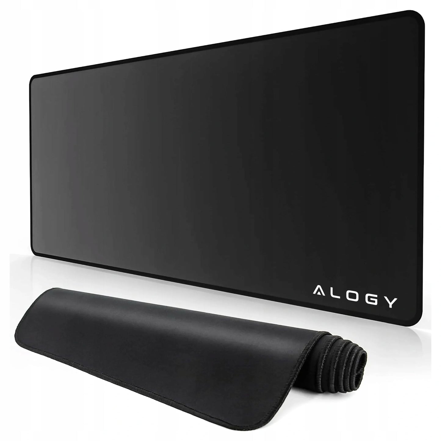 Alogy DeskMat XL 80x40 cm apsauginis stalo kilimėlis pele ir klaviatūrai, neslystantis, juodas