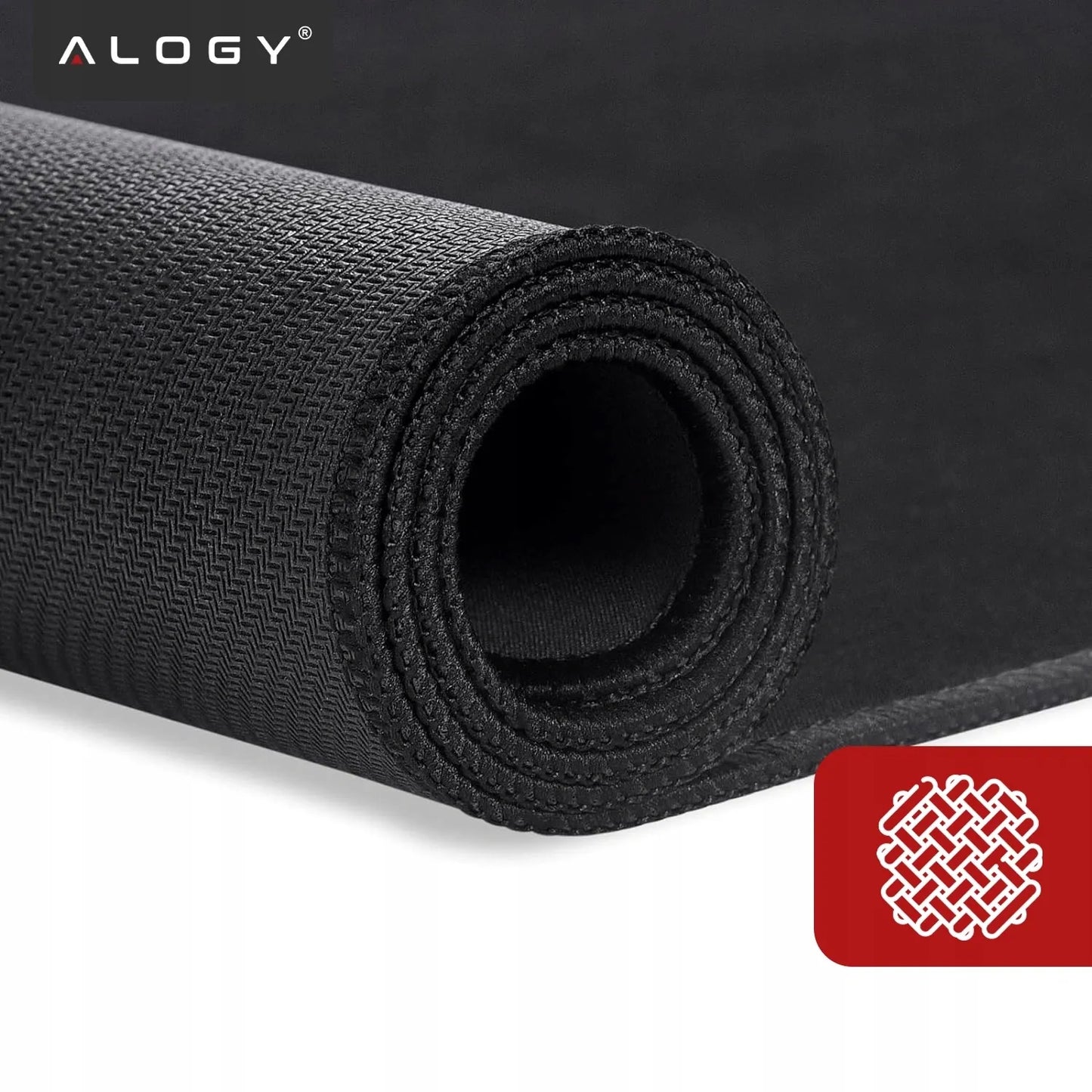 Alogy DeskMat XL 80x40 cm apsauginis stalo kilimėlis pele ir klaviatūrai, neslystantis, juodas