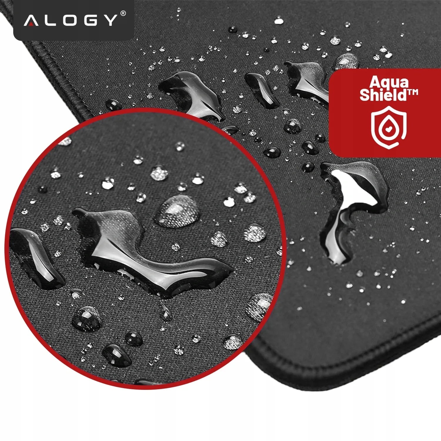 Alogy DeskMat XL 80x40 cm apsauginis stalo kilimėlis pele ir klaviatūrai, neslystantis, juodas
