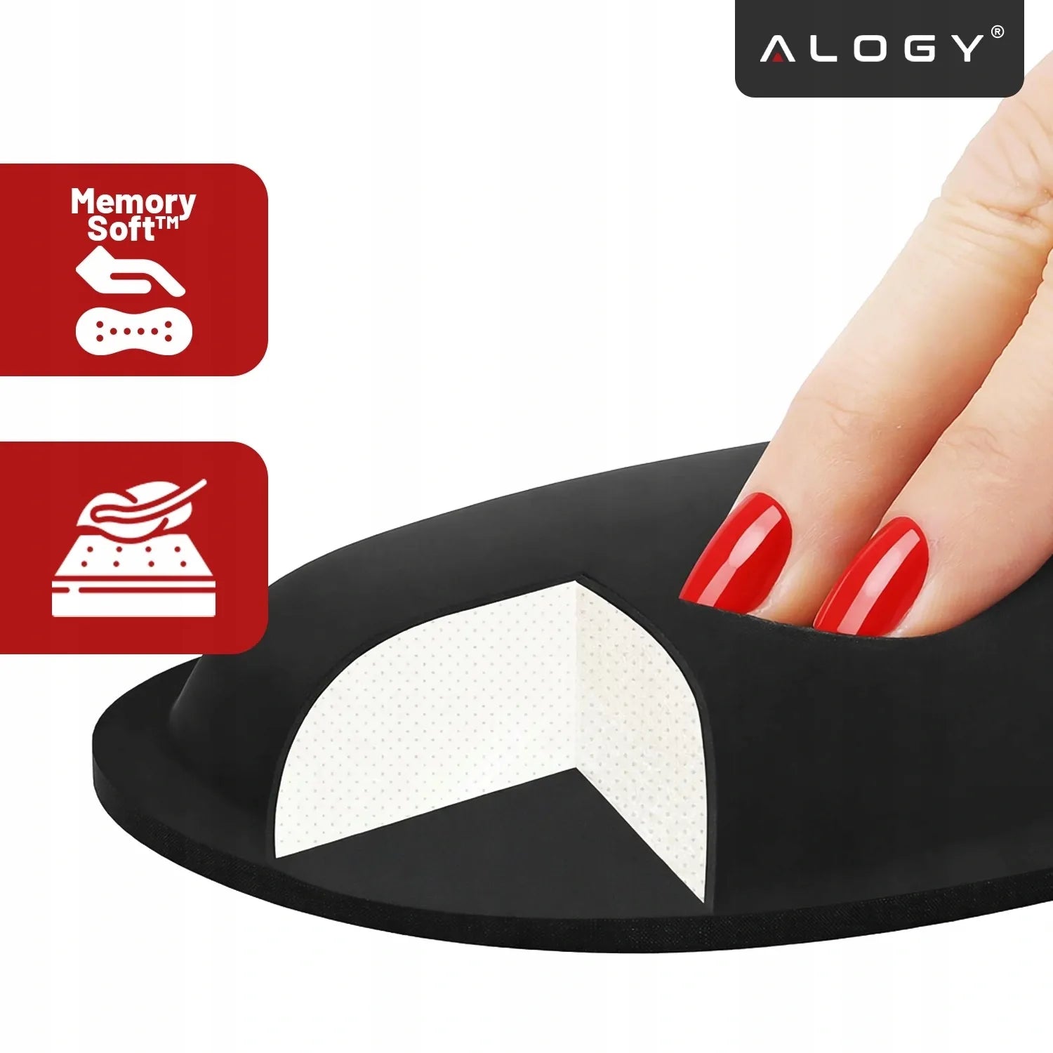 Alogy ErgoPad™ riešų atrama su atminties putomis, komplektas klaviatūrai ir pelei