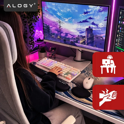 Alogy ErgoPad™ riešų atrama su atminties putomis, komplektas klaviatūrai ir pelei