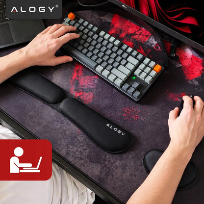 Alogy ErgoPad™ riešų atrama su atminties putomis, komplektas klaviatūrai ir pelei