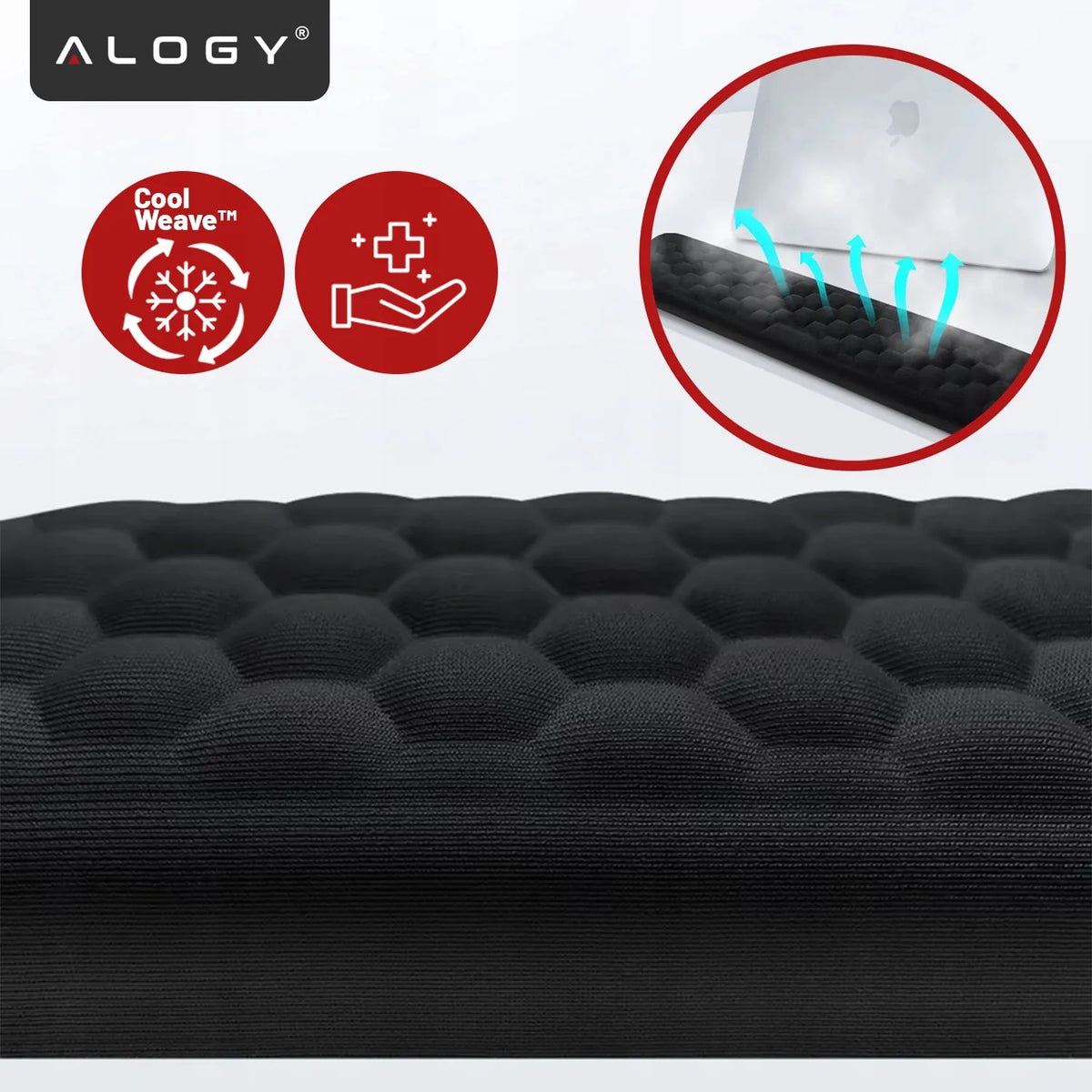 Alogy ErgoSupport™ riešų atramų rinkinys klaviatūrai ir pelei su Memory Foam