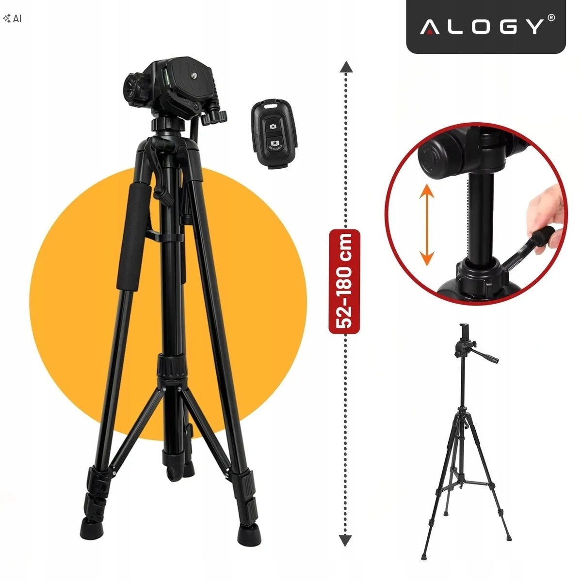 „Alogy“ fotografinis trikojis su telefono ir fotoaparato laikikliu, 59–170 cm