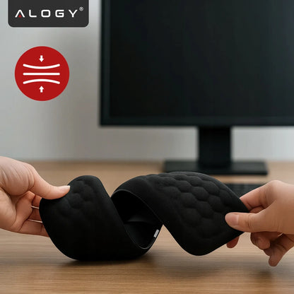 Alogy klaviatūros ir riešo atrama, pelės kilimėlis, memory foam, 2 viename rinkinys