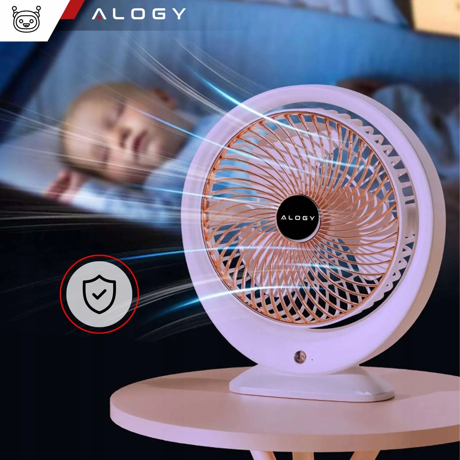 Alogy mini stalas ventiliatorius tylus galingas USB-C 1200mAh