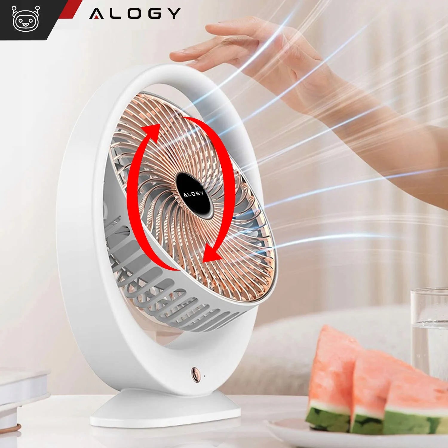 Alogy mini stalas ventiliatorius tylus galingas USB-C 1200mAh