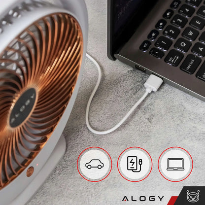 Alogy mini stalas ventiliatorius tylus galingas USB-C 1200mAh