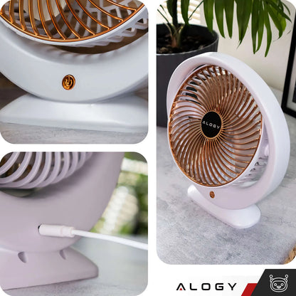 Alogy mini stalas ventiliatorius tylus galingas USB-C 1200mAh