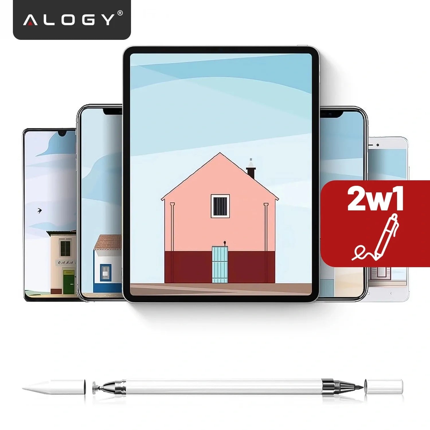 Alogy tikslus talpinis jutiklinis rašiklis telefonui ir planšetei su tušinuku