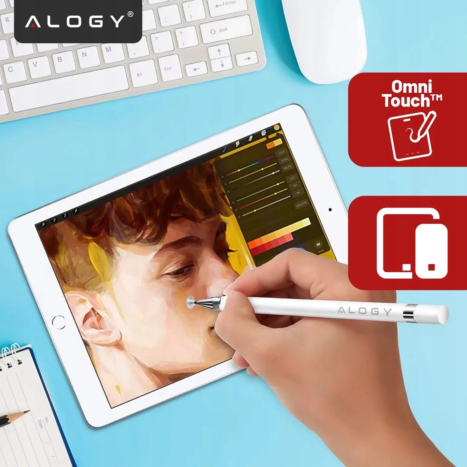 Alogy tikslus talpinis jutiklinis rašiklis telefonui ir planšetei su tušinuku