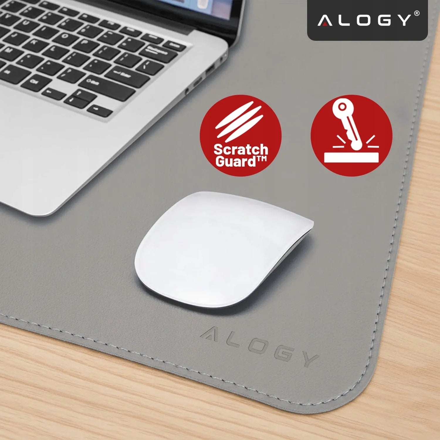 „Alogy WorkMat™“ darbo stalo kilimėlis 90x45 cm, neslystantis, iš PU dirbtinės odos