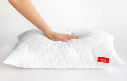 ANTIALERGINĖ PAGALVĖ 2x40x60 cm MIEGO KOMPLEKTAS DYGSNIUOTA BALTA PAGAMINTA LENKIJOJE