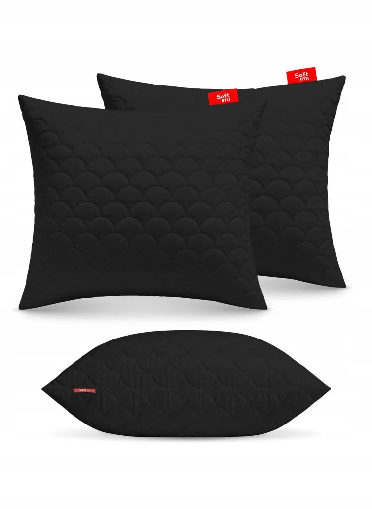 Antialerginė pagalvė 2x50x60 cm, miego komplektas, dygsniuota, juoda, pagaminta Lenkijoje