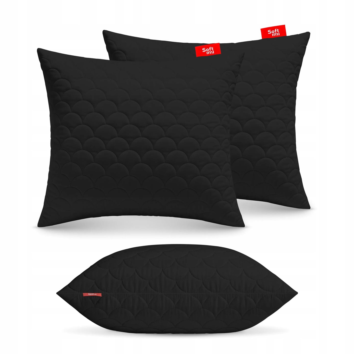 ANTIALERGINĖ PAGALVĖ 2X60X70 cm MIEGO KOMPLEKTAS DYGSNIUOTA JUODA LENKIŠKA