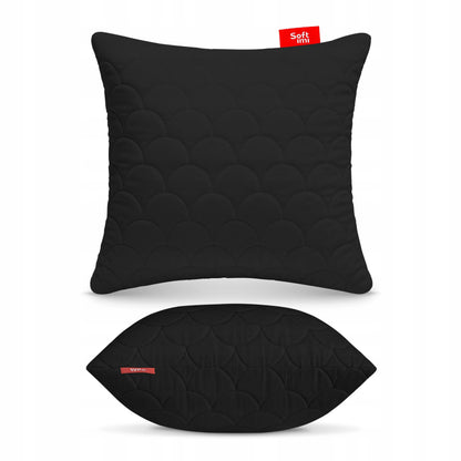 Antialerginė pagalvė 45x45 cm juoda dygsniuota su užtrauktuku miegui