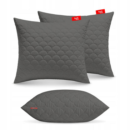 Antialerginė pagalvė 50x60cm, komplektas 2 vnt., dygsniuota, pilka, pagaminta Lenkijoje