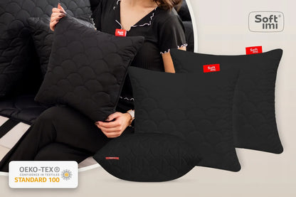 ANTIALLERGINĖ PAGALVĖ 2X40X40 cm MIEGO KOMPLEKTAS DYGSNIUOTA JUODA LENKIJA